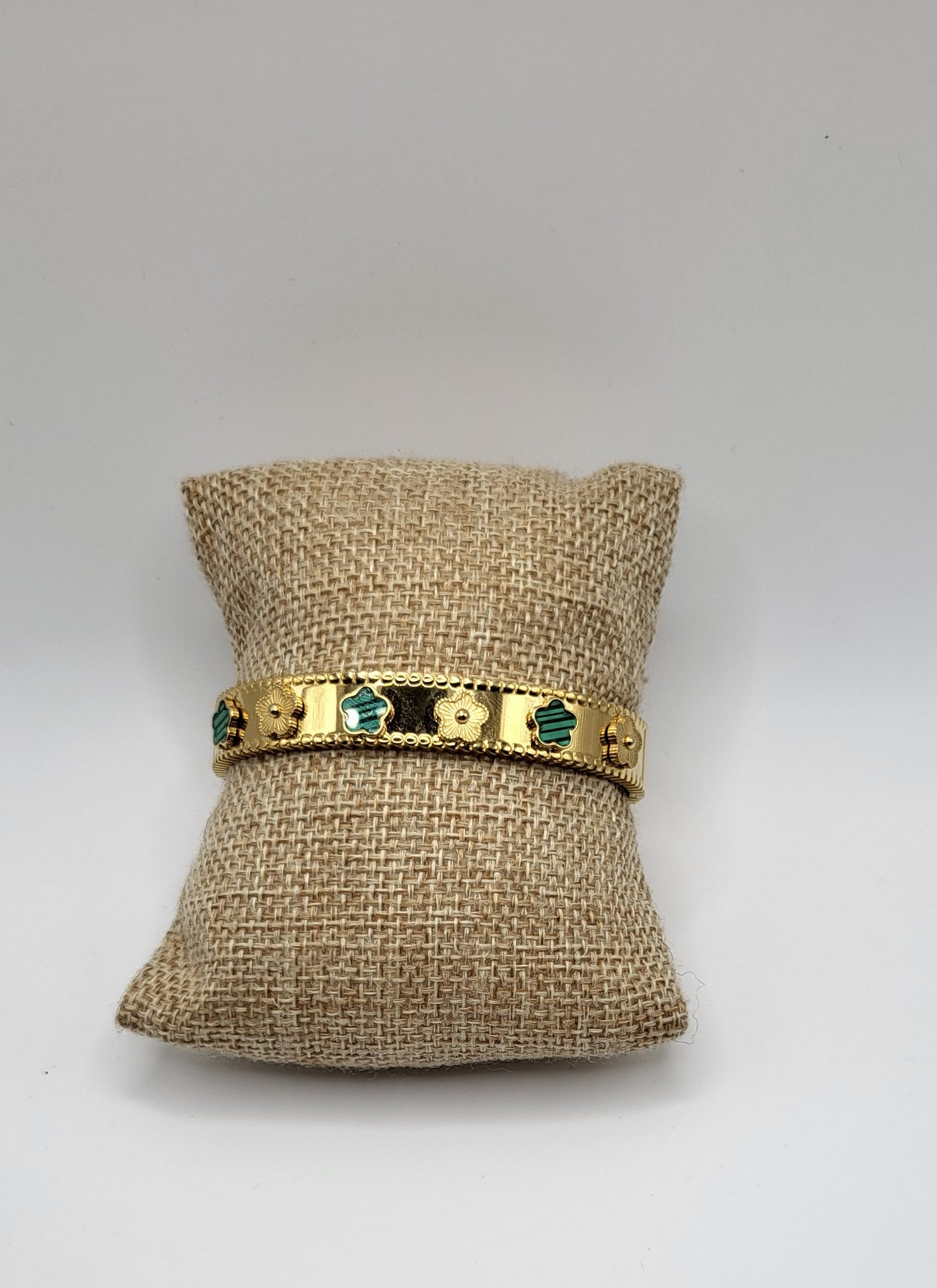 bracelet Van Cleef grand vert doré taille 6