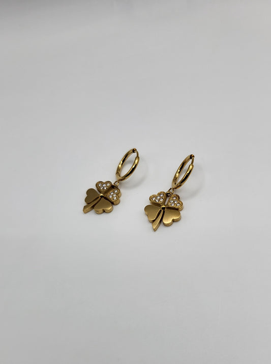 Boucles d'oreilles en trèfles a quatre feuilles