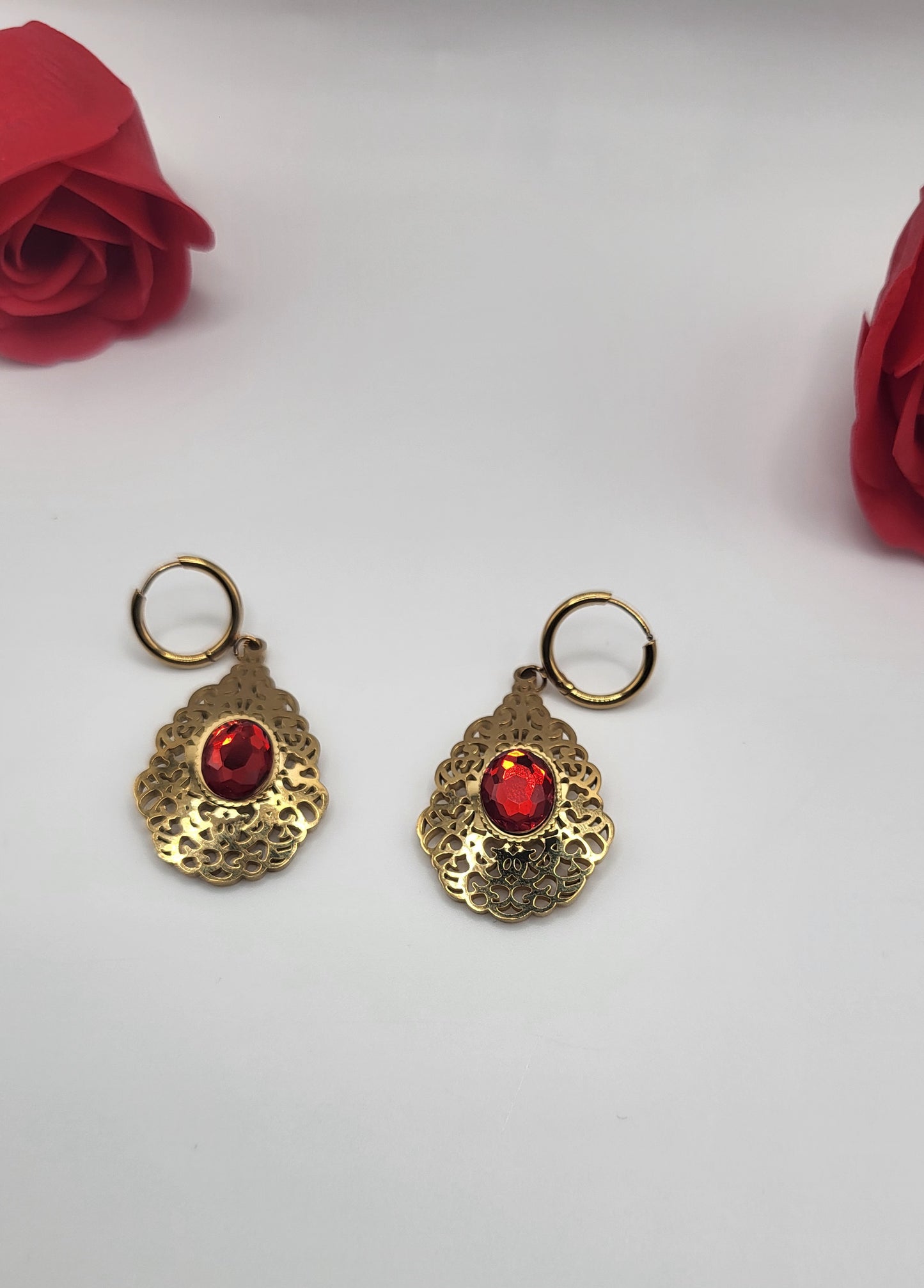 Boucles d'oreilles rouge baldi