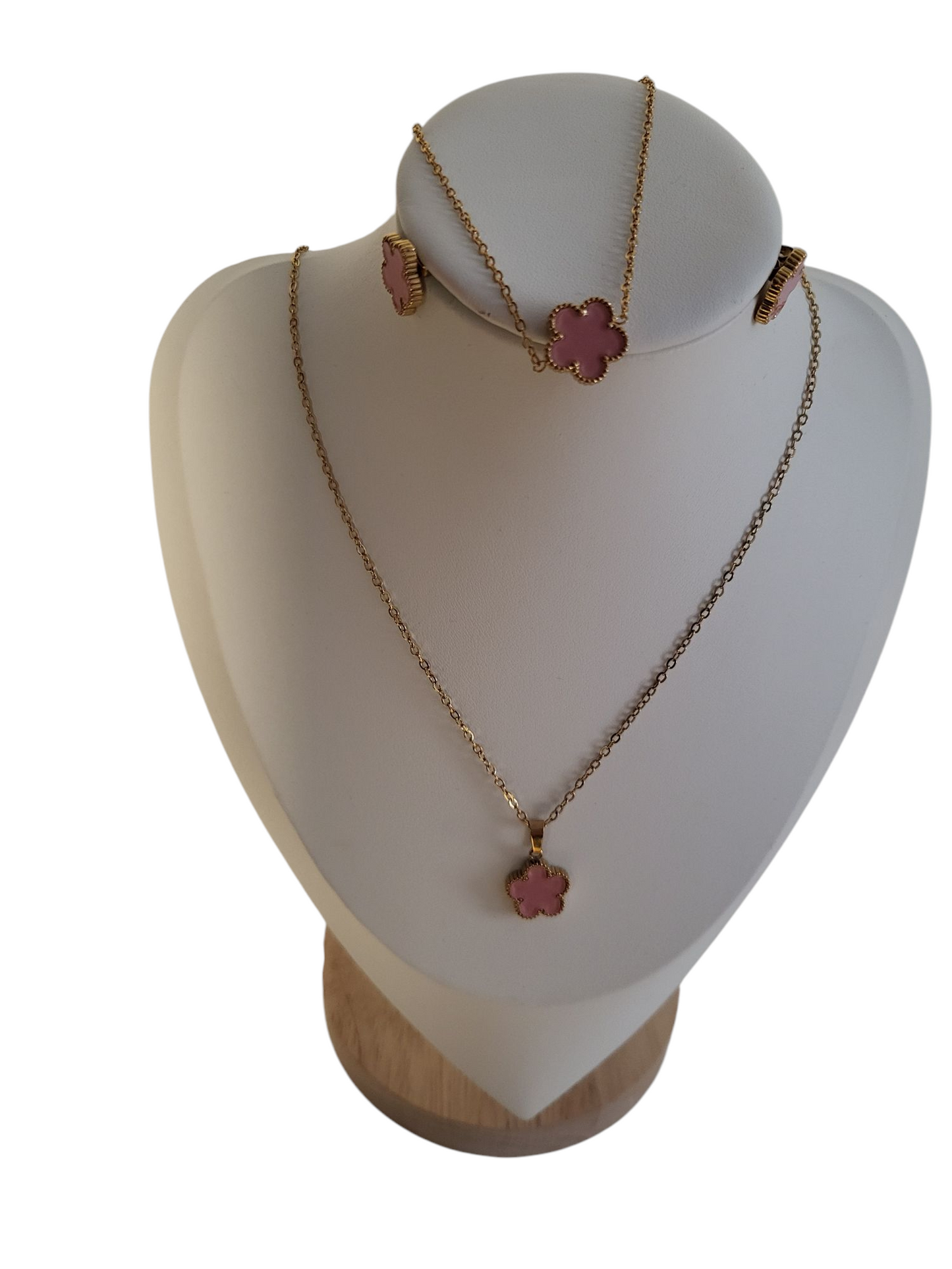 Parure fleur rose