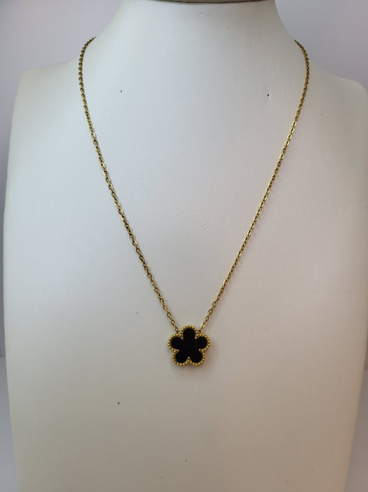 Collier 🌸 fleur noir