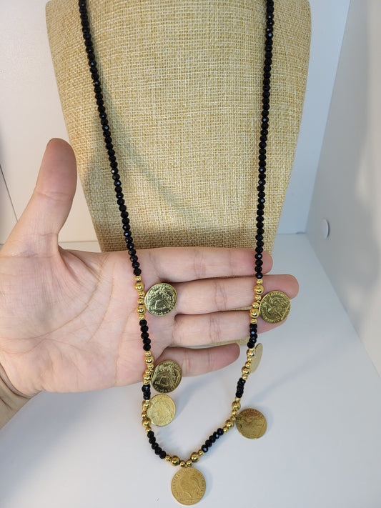 Sautoir avec 7 vrai louis toop