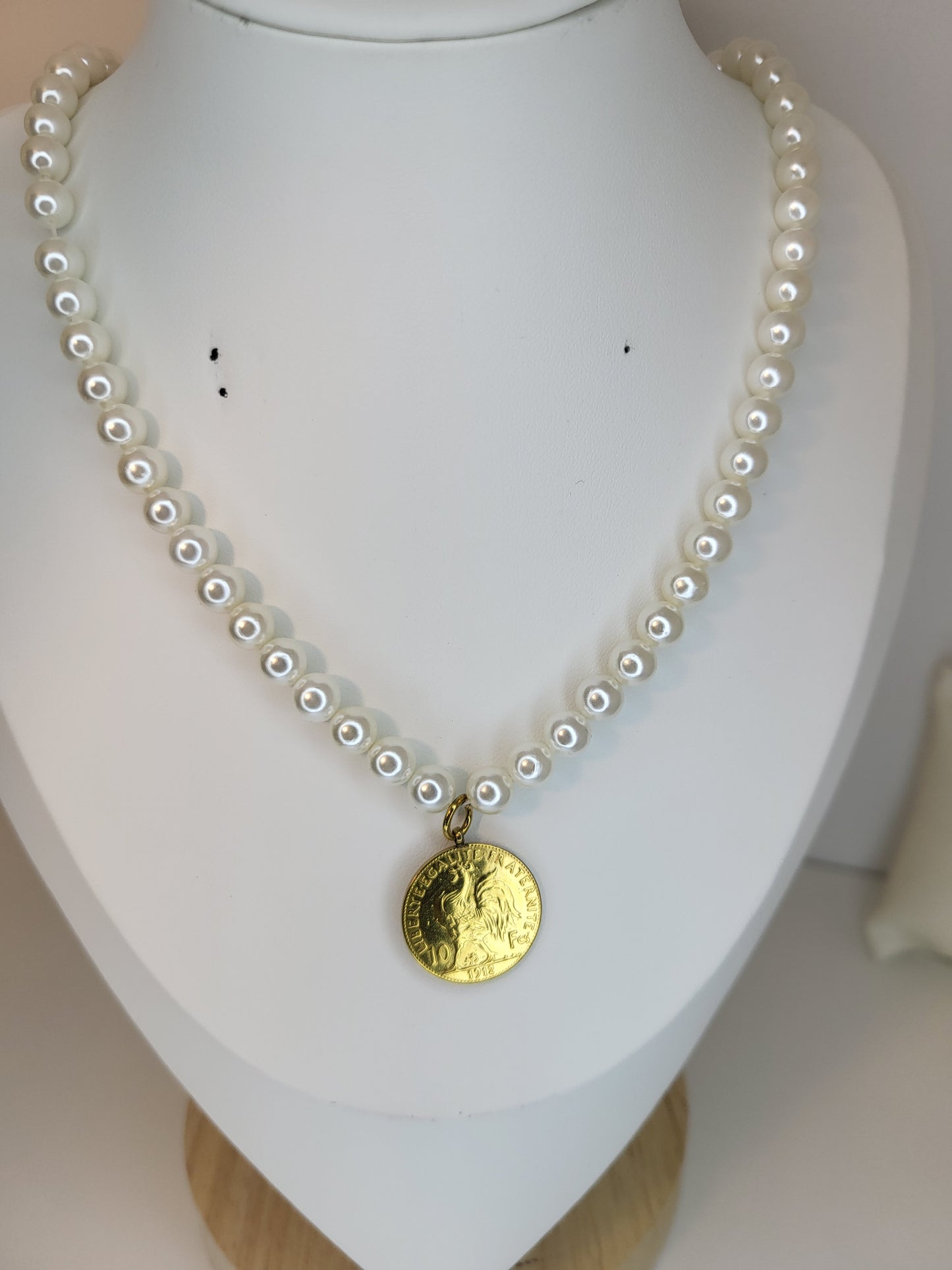 Collier toop avec 1pc  vrai louise double face