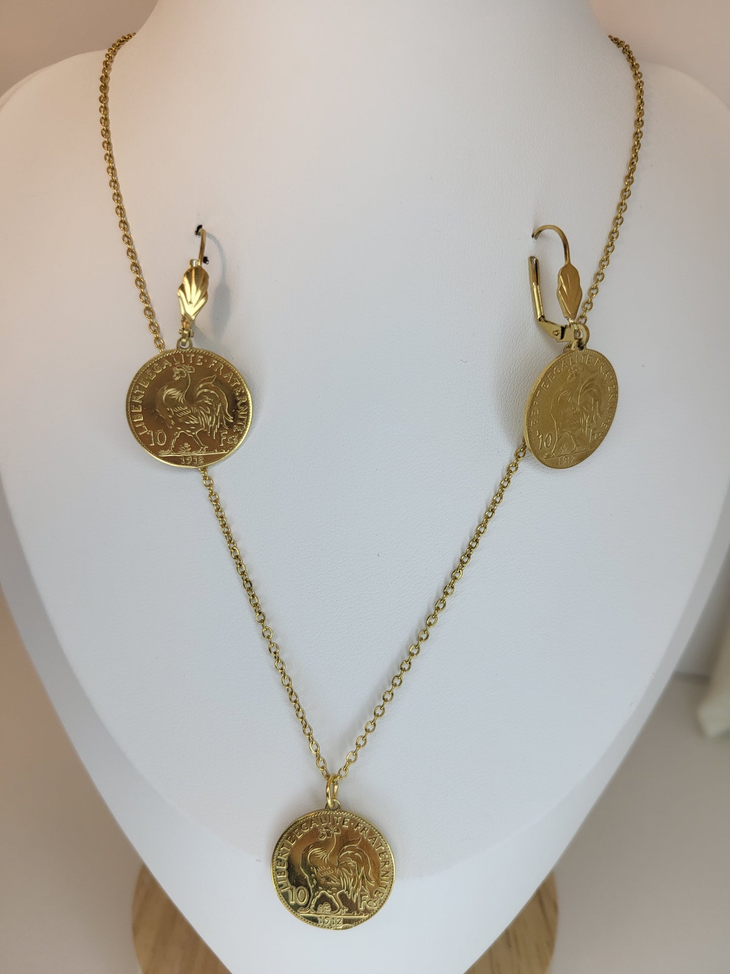 Parure avec pendentif vrai louise toop