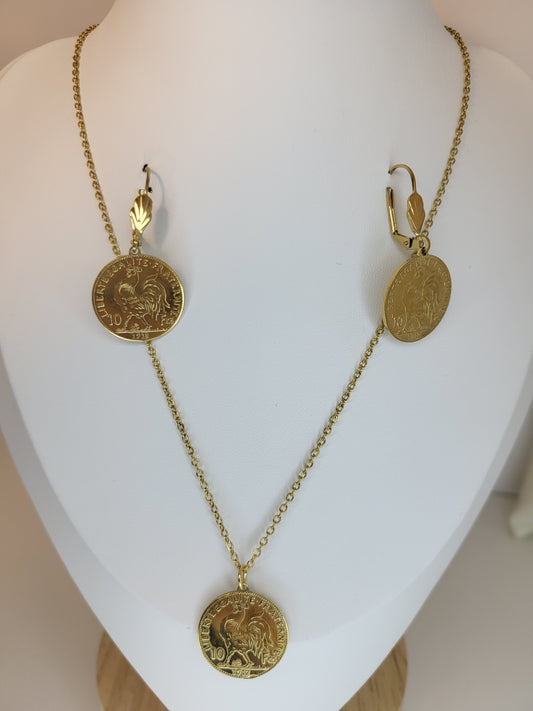 Parure avec pendentif vrai louise toop